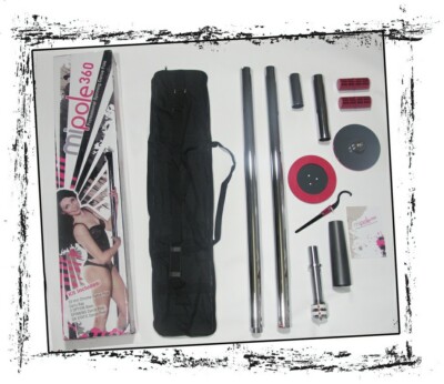 MI POLE 360 Professional Strip Dance Pole w/ Travel Bag + Sound Activated Light
