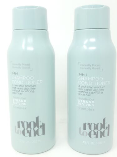 Lot of 2 ROOT TO END 2-In-1 Shampoo Conditioner w Strand Reviving 13 Oz Ea  - Picture 1 of 24