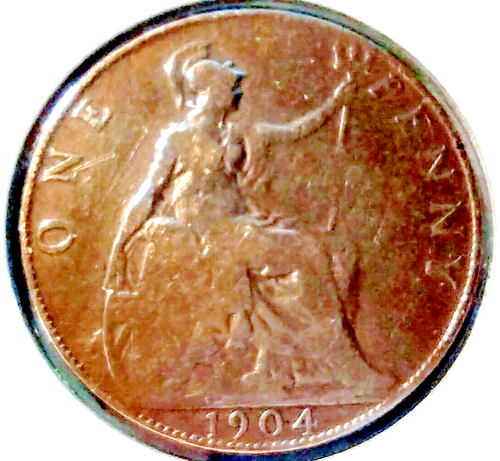 1904 One Penny Edward VII 1d VeryFine Sp#3990 LessCommon - Picture 1 of 2