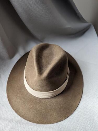 vintage 1980s safari BANANA REPUBLIC fedora hat 6-7/8 fur felted INDIANA JONES - Picture 6 of 14