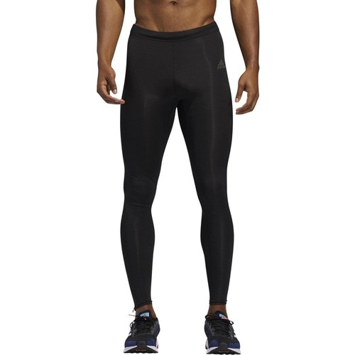 adidas Own The Run Mens Long Running Tights - Black - Picture 1 of 12