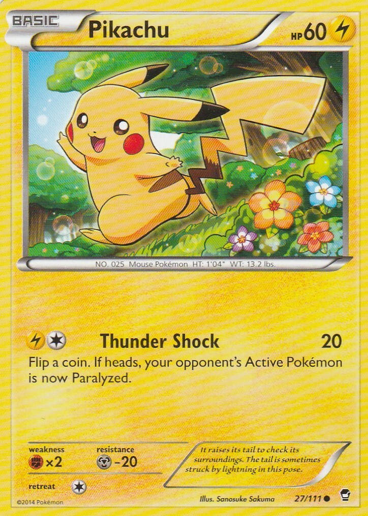 Pokemon TCG Pikachu 27/111 XY Furious Fists Common 2014 Card