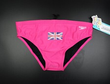 H.E.Arts design UK flag custom print Men Pink Speedo swim brief swimwear