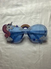 Womens Unicorn Rainbow Cloud Mod Oval Plastic Sunglasses