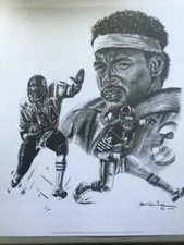 Walter Payton Chicago Bears Lithograph Robert Simon Art