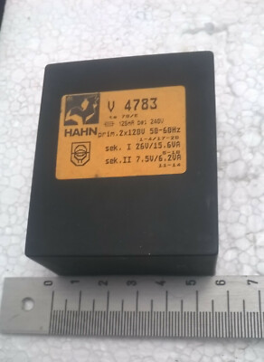 Block Transformator, Hahn V4783, pri: 2x120v, sec: 26V/15.6W + 7.5V/6.2W