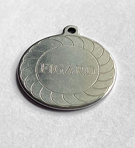 Figaro key-ring Disc with same design as the original key emblem 20mm Stainless - Afbeelding 1 van 3