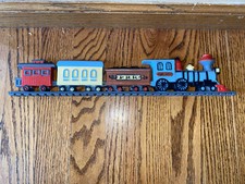 Vintage Burwood Child Room Wall Decorations Train Cars Railroad Railway