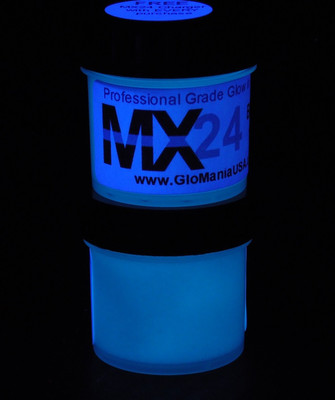 BLUE MX24 Extreme Glow in the Dark Paint  Invisible Range 1oz 