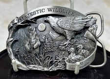 1982 Commemorative Majestic Wildlife Limited Edition Eagle Bear Belt Buckle