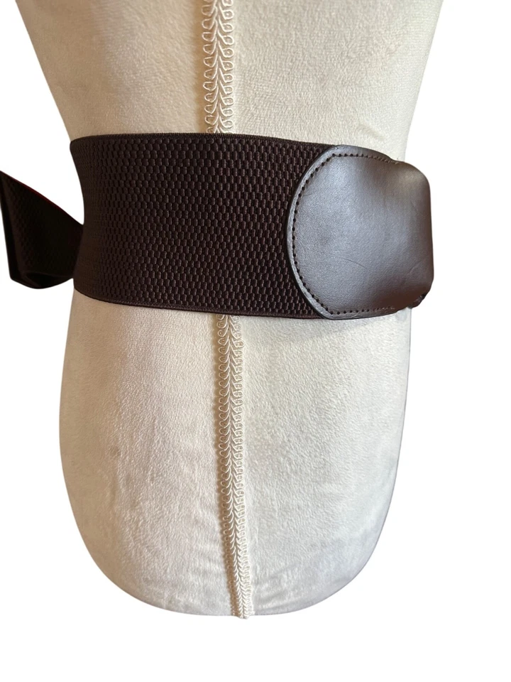 Y2k Braided Brown Waist Belt With Faux Leather Design & Snap Closure M/L Size - Image 4 of 4