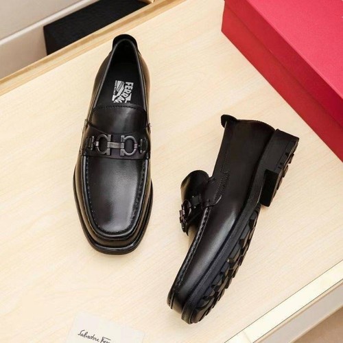 ItalianFerra gamoA+ Business Leather Shoes Thick Soled Loafers Dress Shoes Black - Picture 11 of 19