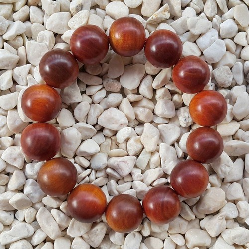 Bonita Pulsera 16 MM Raja Kayu Madera Sangre de Dragón 14 Cuentas Borneo Rojo Agathis - Imagen 4 de 9