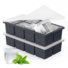 Large Ice Cube Trays for Whiskey: GGOW Big Silicone Ice Cube Trays 2Inch - Hu...
