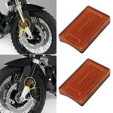 2× Motorcycle Front Fork Leg Reflective Reflector Amber Universal Fit For BMW