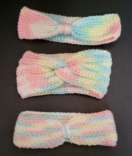 Hand Crocheted 3 Baby Headbands