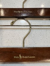 2 Authentic RALPH LAUREN MCM Pants Skirt Table Linens Wood Clothes Hangers Clips