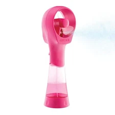 O2COOL Raspberry Handheld Misting Fan Portable Battery Operated Cooling System