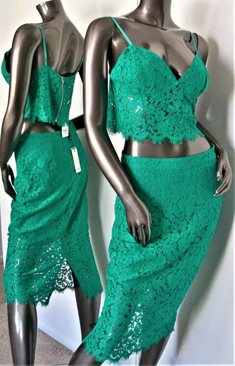Jungle green pencil shop skirt