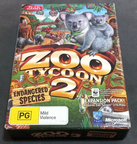 Zoo Tycoon 2: Endangered Species PC Game CD Rom 2005 Complete in Box - 第 1/3 張圖片