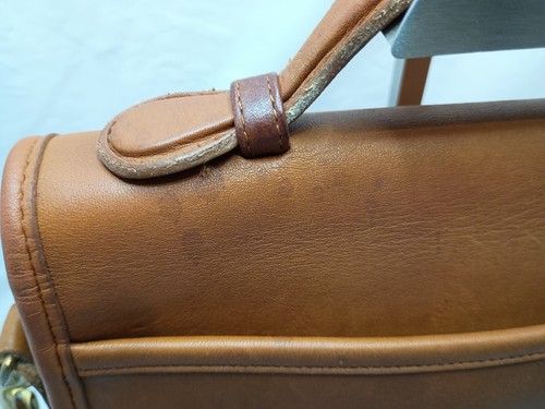 Bolso de Hombro Old Coach 9870 con Cerradura Giratoria Cuero Marrón Vintage Damas Usado - Imagen 9 de 12