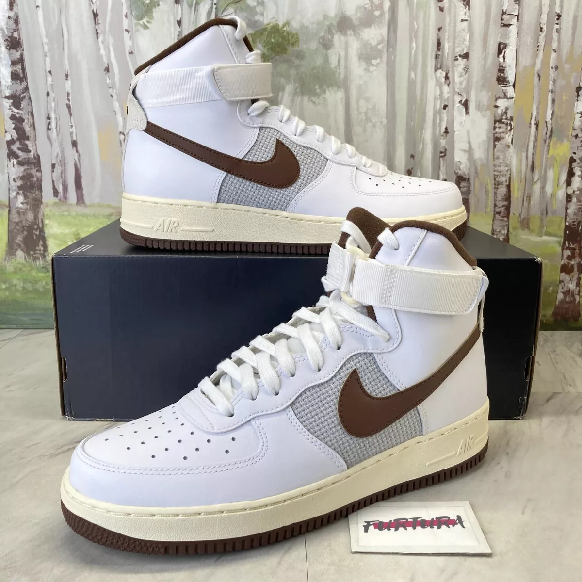 Nike Air Force 1 High '07 LV8 White Brown DM0209-101 Men's Size 9.5 Shoes  #17A