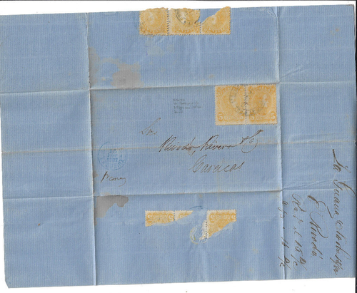 Venezuela: 1882; Scott 58, espectacular cubierta, sello delantero y trasero, EBV383 - Imagen 3 de 4