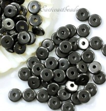 TierraCast 6 mm. Heishi Disk Beads, Hematite Black Plated Lead Free Pewter, 4213