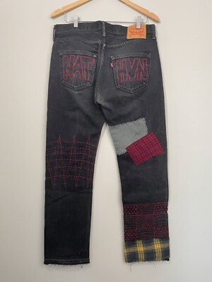 Levis 501 Jaden Smith Inspired Sashiko Rose Patchwork Denim