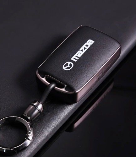 Leather and TPU Car Remote Key Fob Cover Case For Mazda 3 CX4 CX5 CX8 CX9 CX-30 - Picture 11 of 27