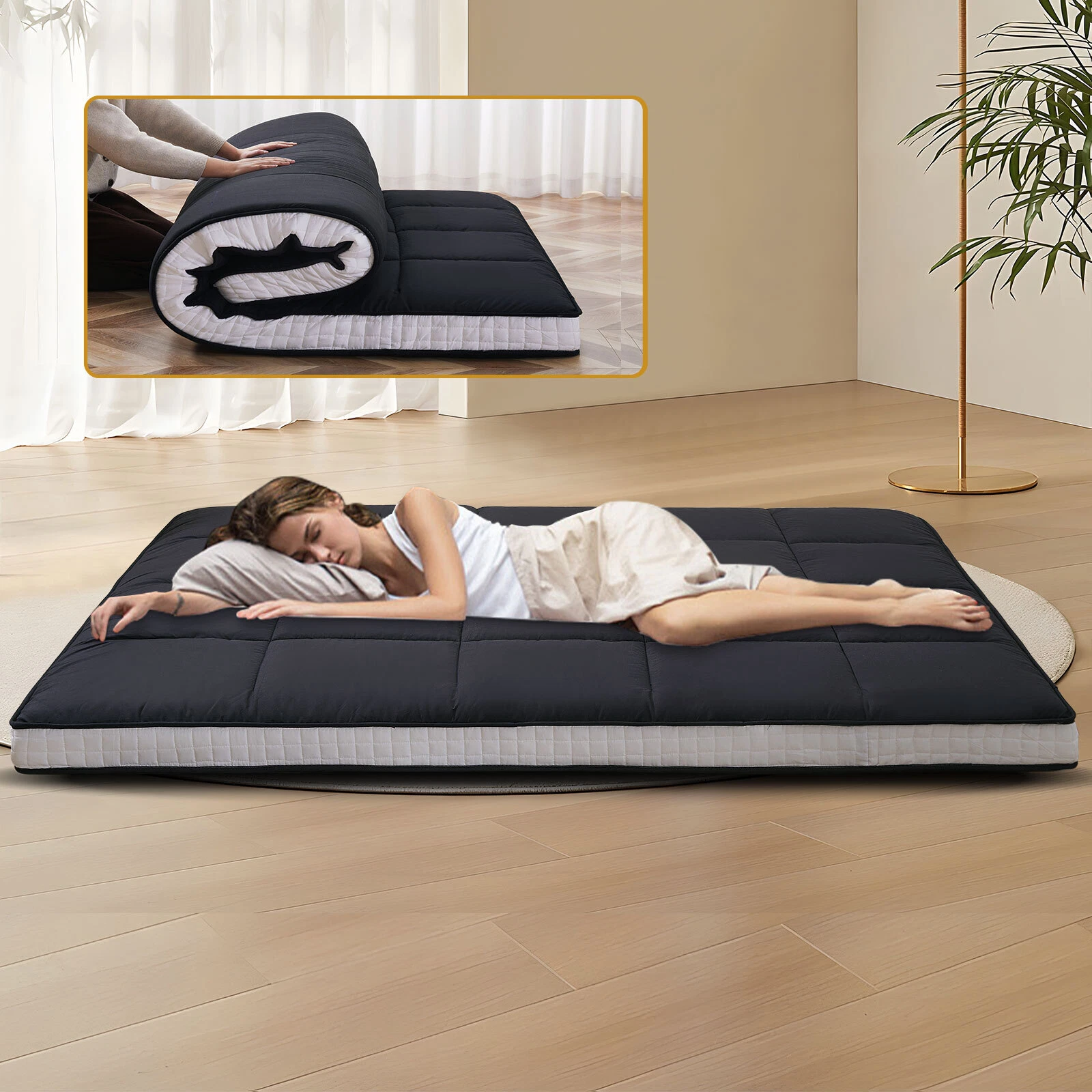 MOPHOTO Tatami Mat Sleeping Pad Foldable Roll Up Mattress Memory Foam Mattress
Opens in a new window