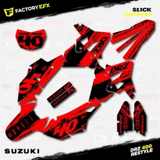 Black & Red Slick Polisport Restyle Graphics Kit fits Suzuki Drz400 Drz400sm