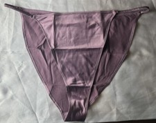 Vtg Style Dusty Purple Satin String Bikini Panties Sz XL