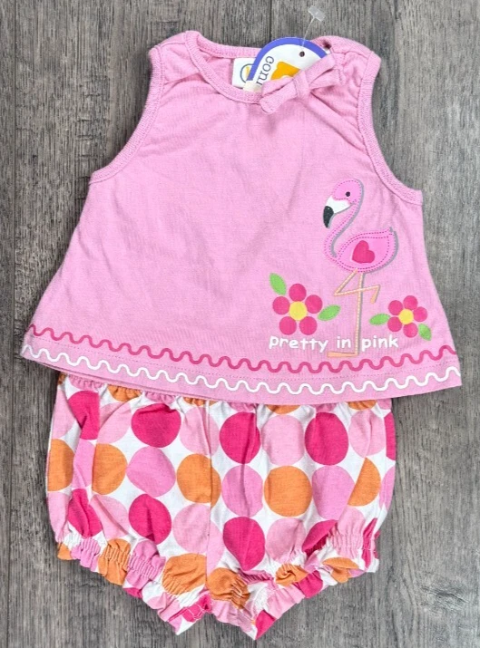 Baby Girl Clothes New Baby Connection Preemie 2pc Flamingo Outfit