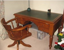 Vintage Matching Set / Captain Chair & Office Desk / Excellent Estate Condition 