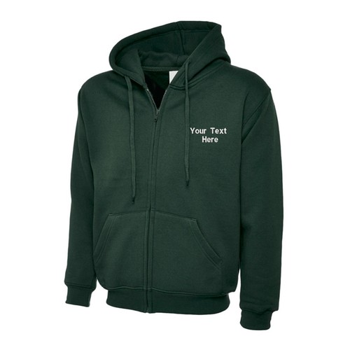 Personalizzato Ricamato Zip Intera Felpa con Cappuccio Testo Logo Unisex Lavoro - Picture 16 of 24