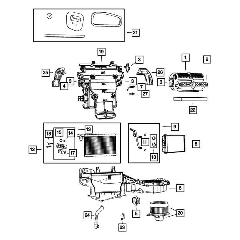 For Jeep Grand Cherokee 2011-2013 Jeep 68079501AB HVAC Unit Case Foto 3 de 4