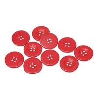 NäHknöPfe Aus Kunstharz,Rund,Flach,3,8 Cm,4 LöCher,BastelknöPfe,Rot,10 StüCk