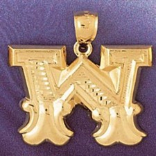 Initial W Charm Pendant 14k Gold 3 Grams 