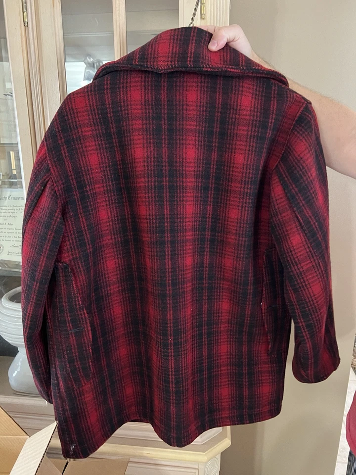 Vtg Woolrich Buffalo Red Plaid Hunting Outfit Wool Jacket 42 Pants34 Suspenders  - Image 4 of 4