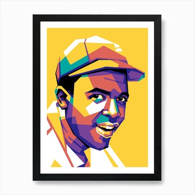 Jackie Robinson Wpap Kunstdruck Rahmen gerahmt Wandbild Poster Leinwanddruck Bild