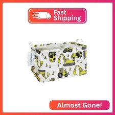 LANGYASHAN Rectangular Storage Bin Collapse Canvas Fabric Cartoon Storage Basket