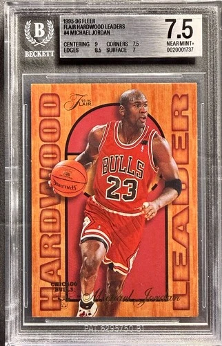 🔥 1995-96 Fleer Flair Hardwood Leaders - MICHAEL JORDAN #4 - BGS 7.5!!