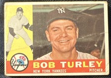 1960 Topps #270 Bob Turley New York Yankees VG Crease