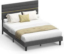 Struttura Letto Matrimoniale Telaio per Materasso 140x200Cm Testiera Imbottita