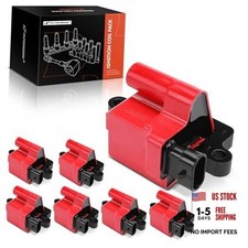 Engine Ignition Coil Pack Compatible with Chevy Silverado 1500, Tahoe, Red