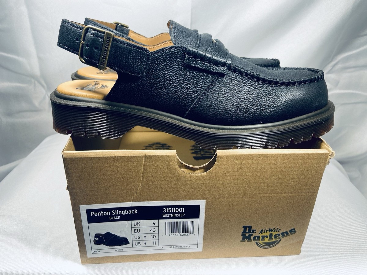 DR. MARTENS Penton Slingback Mules Black Leather US M10 W11
