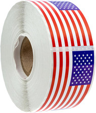 American Flag Stickers / 500 Perforated Patriotic United States of America Flags