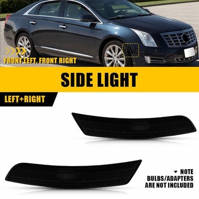 Pair Of Smoked Lens Front Side Marker Lights For 2013-2017 2016 Cadillac XTS