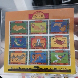 The Lion King Character Stamps Issued by Uganda COA ..ISSUE # 8456